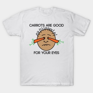 Carrots are Good for Your Eyes Funny/Joke Design Sticker T-Shirt